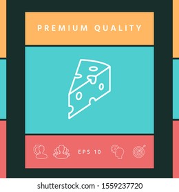 Piece of cheese linear icon. Graphic elements for your design