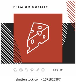 Piece of cheese linear icon. Graphic elements for your design