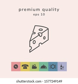 Piece of cheese linear icon. Graphic elements for your design