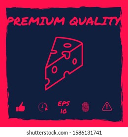 Piece of cheese linear icon. Graphic elements for your design