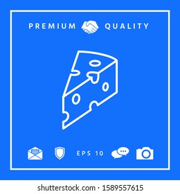 Piece of cheese linear icon. Graphic elements for your design