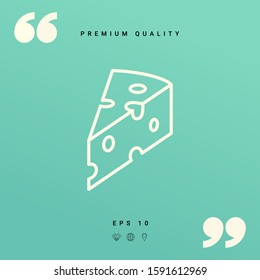 Piece of cheese linear icon. Graphic elements for your design