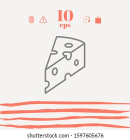 Piece of cheese linear icon. Graphic elements for your design