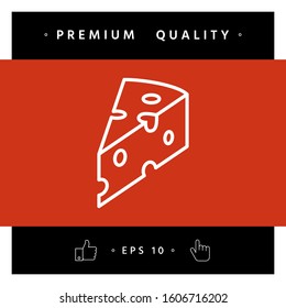 Piece of cheese linear icon. Graphic elements for your design