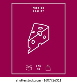 Piece of cheese linear icon. Graphic elements for your design