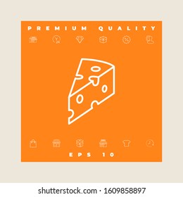 Piece of cheese linear icon. Graphic elements for your design