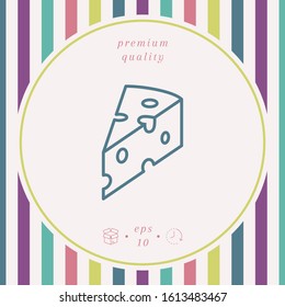 Piece of cheese linear icon. Graphic elements for your design