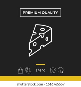 Piece of cheese linear icon. Graphic elements for your design