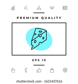 Piece of cheese linear icon. Graphic elements for your design