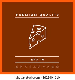 Piece of cheese linear icon. Graphic elements for your design