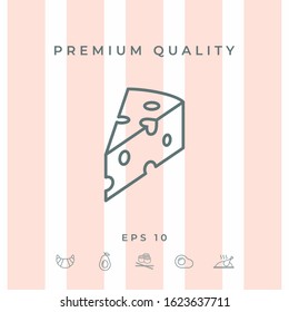 Piece of cheese linear icon. Graphic elements for your design
