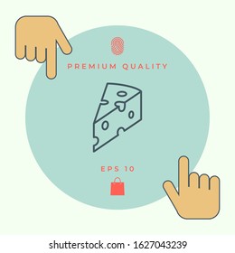 Piece of cheese linear icon. Graphic elements for your design