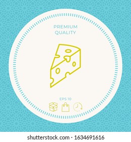 Piece of cheese linear icon. Graphic elements for your design