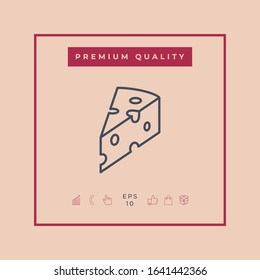 Piece of cheese linear icon. Graphic elements for your design