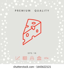 Piece of cheese linear icon. Graphic elements for your design