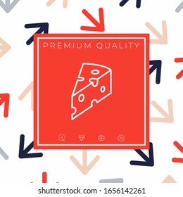 Stück Käse Linearsymbol. Grafische Elemente für Ihr Design