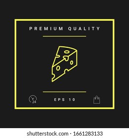 Piece of cheese linear icon. Graphic elements for your design