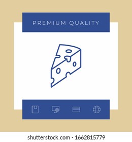 Piece of cheese linear icon. Graphic elements for your design