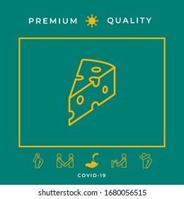 Icono lineal de pedazo de queso. Elementos gráficos para el diseño