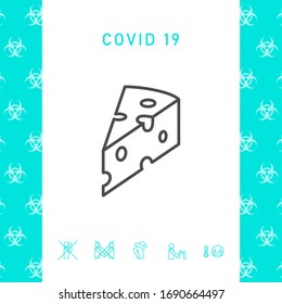 Piece of cheese linear icon. Graphic elements for your design