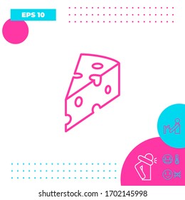 Piece of cheese linear icon. Graphic elements for your design