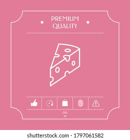 Piece of cheese linear icon. Graphic elements for your design