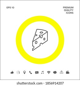 Piece of cheese linear icon. Graphic elements for your design