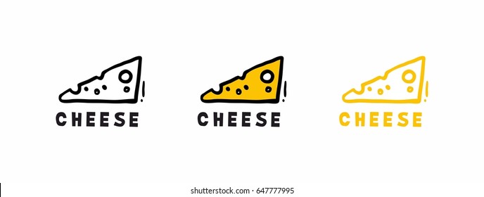 piece of cheese Logo set