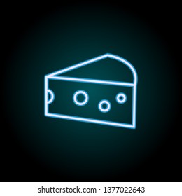 piece of cheese neon icon. Elements of Food set. Simple icon for websites, web design, mobile app, info graphics