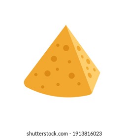 A piece of cheese on a white background. Vector illustration on a white background icon. Isolated icon.