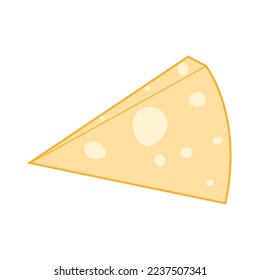 A piece of cheese on a white background. Vector illustration