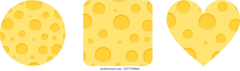 A piece of cheese on a white background. Vector, cartoon.