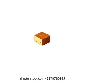 Ein Stück Käse auf weißem Hintergrund. Vektorgrafik eines Stücks Cartoon-Käse