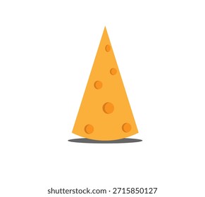 un pedazo de queso sobre un fondo blanco,