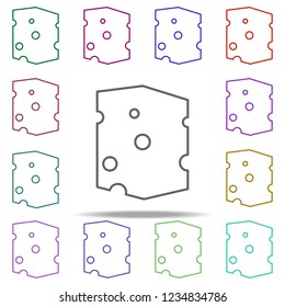 piece of cheese outline icon. Elements of restaurant in multi color style icons. Simple icon for websites, web design, mobile app, info graphics