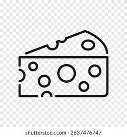 Piece of cheese outline vector icon