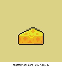 piece of cheese in pixel style