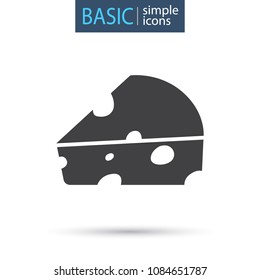 A piece of cheese simple icon
