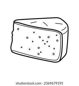 Piece of cheese simple linear vector illustration