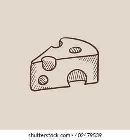 Piece of cheese sketch icon.