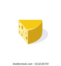 Piece of cheese vector 3d isometric, color web icons set, new flat style. Creative illustration design, idea for infographics.