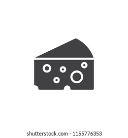 Piece of cheese vector icon. filled flat sign for mobile concept and web design. Cheese simple solid icon. Symbol, logo illustration. Pixel perfect vector graphics