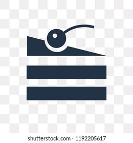 Piece of Cheese vector icon isolated on transparent background, Piece of Cheese transparency concept can be used web and mobile