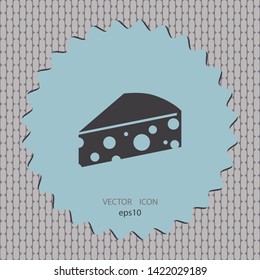 Piece of cheese, vector icon, web design element