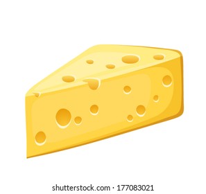 Piece of cheese. Vector illustration.