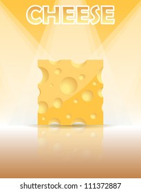 Piece of cheese, vector illustration, eps10, easy editable, 4 layers