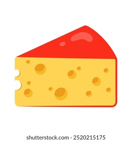 Piece of cheese. Vector illustration in flat style
