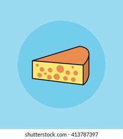 Piece of cheese vector illustration icon.