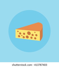 Piece of cheese vector illustration icon.