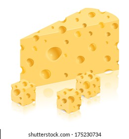 piece of cheese vector illustration isolated on white background